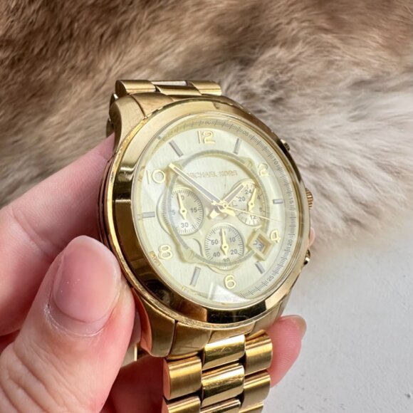 Michael Kors Gold-tone Unisex Chronograph Watch - Picture 1 of 8